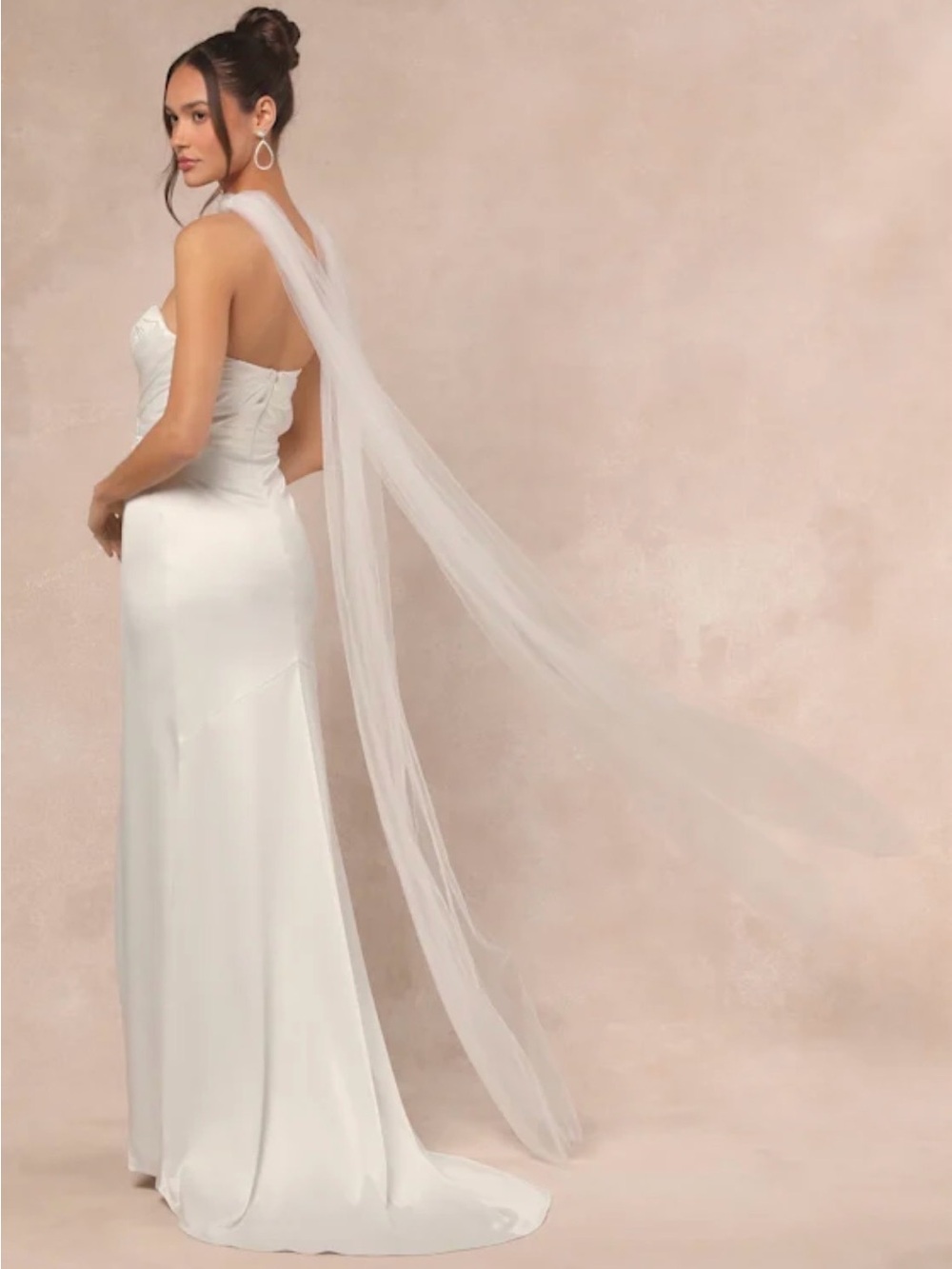 White Tulle Bridal Neck Scarf Veil